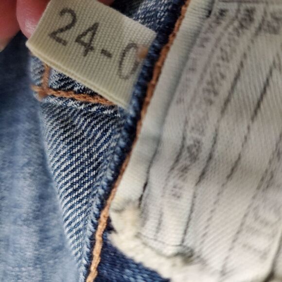 Current/Elliott Blue Patchwork Jean Shorts - Picture 4 of 14